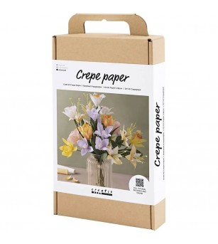 Kit creativ cu hartie creponata - buchet de flori de primavara - Seturi cu hârtie și quilling