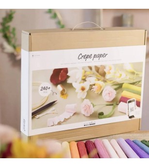 Kit creativ - flori din hartie creponata - Seturi cu hârtie și quilling