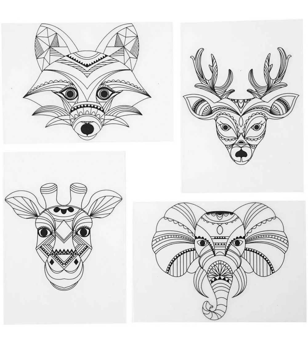 Set creativ folii termocontractabile (Shrink plastic) - animale salbatice - Shrink plastic - folii termocontractibile