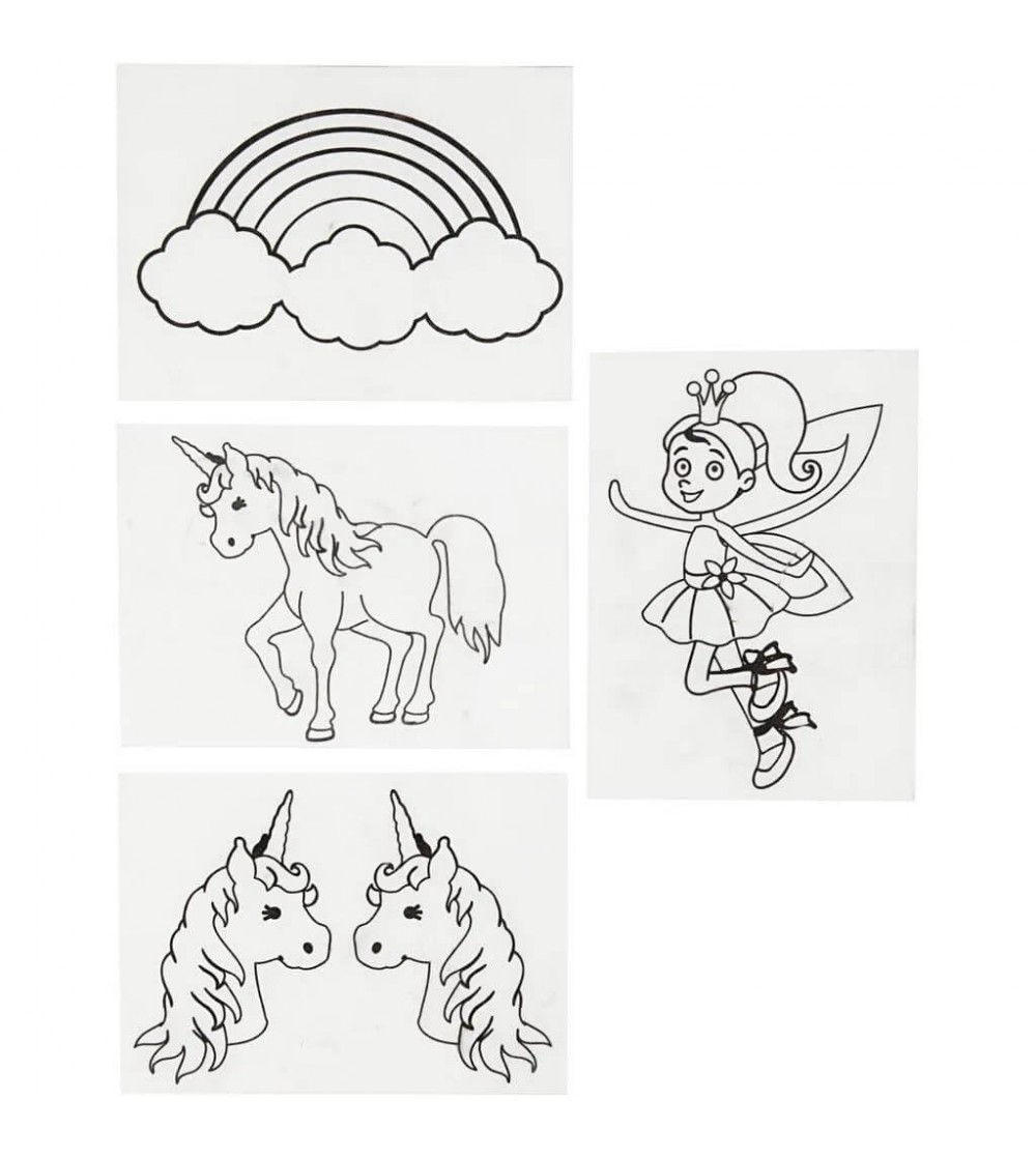 Set creativ folii termocontractabile (Shrink plastic) - unicorni - Shrink plastic - folii termocontractibile
