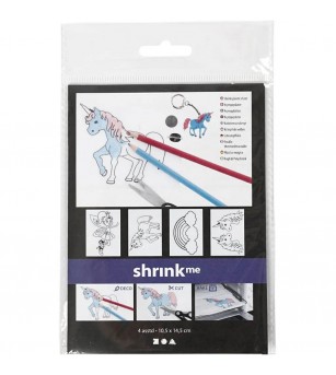 Set creativ folii termocontractabile (Shrink plastic) - unicorni - Shrink plastic - folii termocontractibile