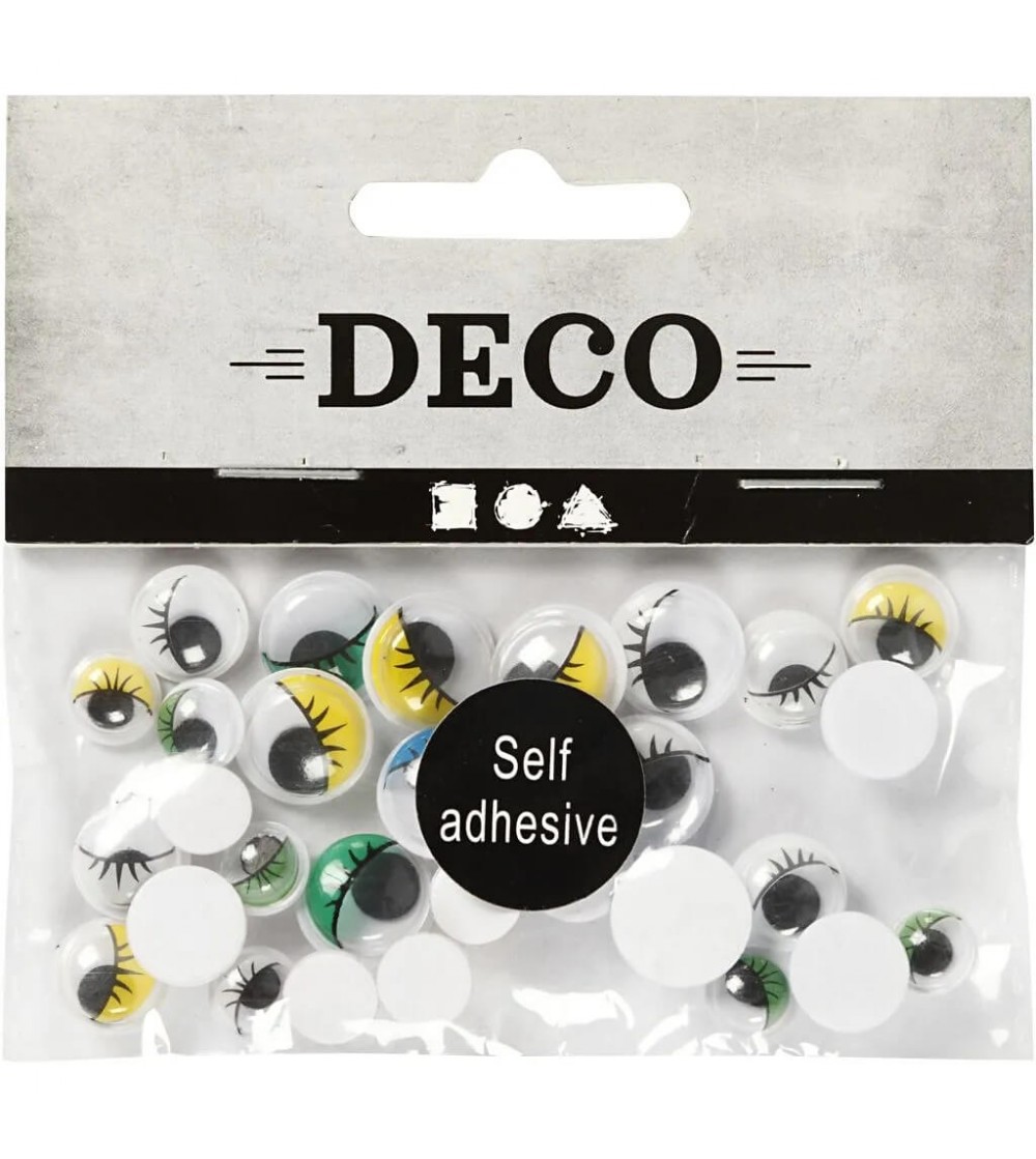 Ochi mobili colorati autoadezivi, 30 buc - Lucru manual pentru copii