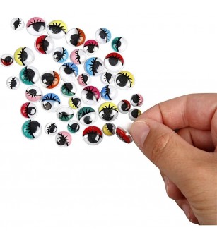 Ochi mobili colorati autoadezivi, 30 buc - Lucru manual pentru copii