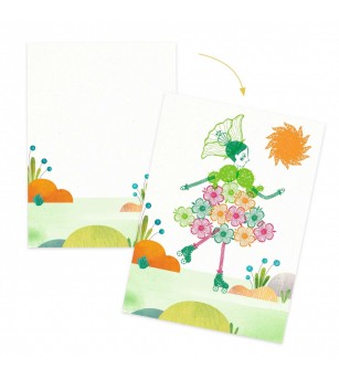 Joc creativ cu stampile Fete flori, Djeco - Set papetarie si jurnale copii Joc creativ cu stampile Fete flori, Djeco - Set papetarie si jurnale copii
