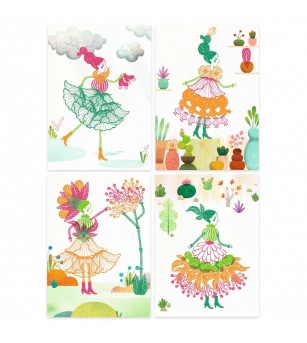 Joc creativ cu stampile Fete flori, Djeco - Set papetarie si jurnale copii Joc creativ cu stampile Fete flori, Djeco - Set papetarie si jurnale copii