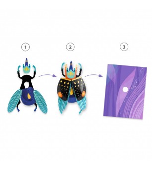 Joc creativ, Insecte stralucitoare, Djeco - Seturi cu hârtie și quilling