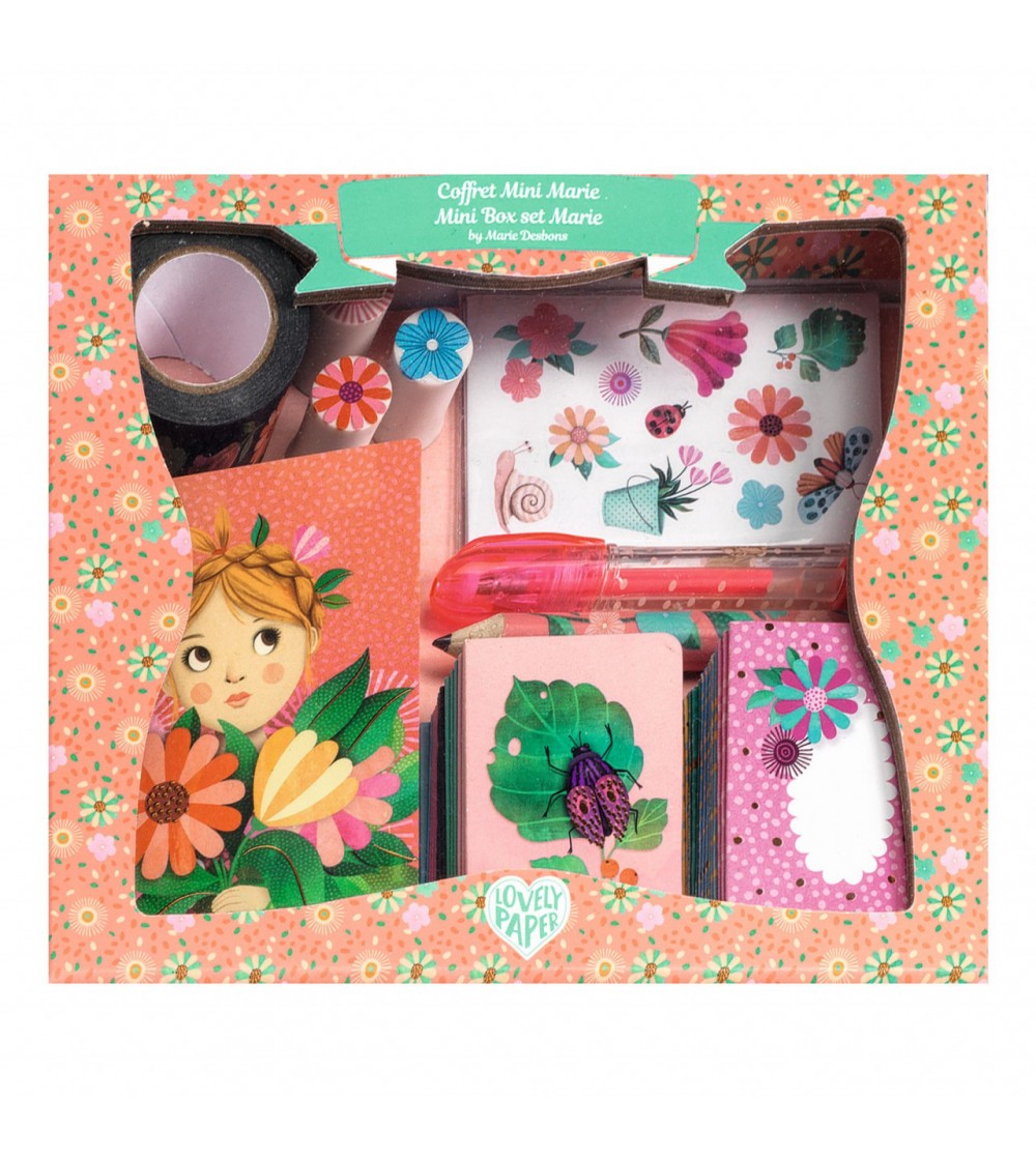 Set creativ de papetarie Marie, Djeco - Set papetarie si jurnale copii