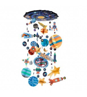 Set DIY Decoratie mobila Sistemul solar, Djeco - Acuarele, guase, acrilice