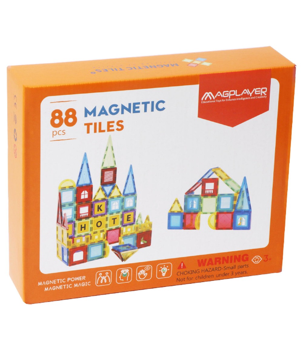 Set de constructie magnetic 3D - 88 piese - Jocuri construcție