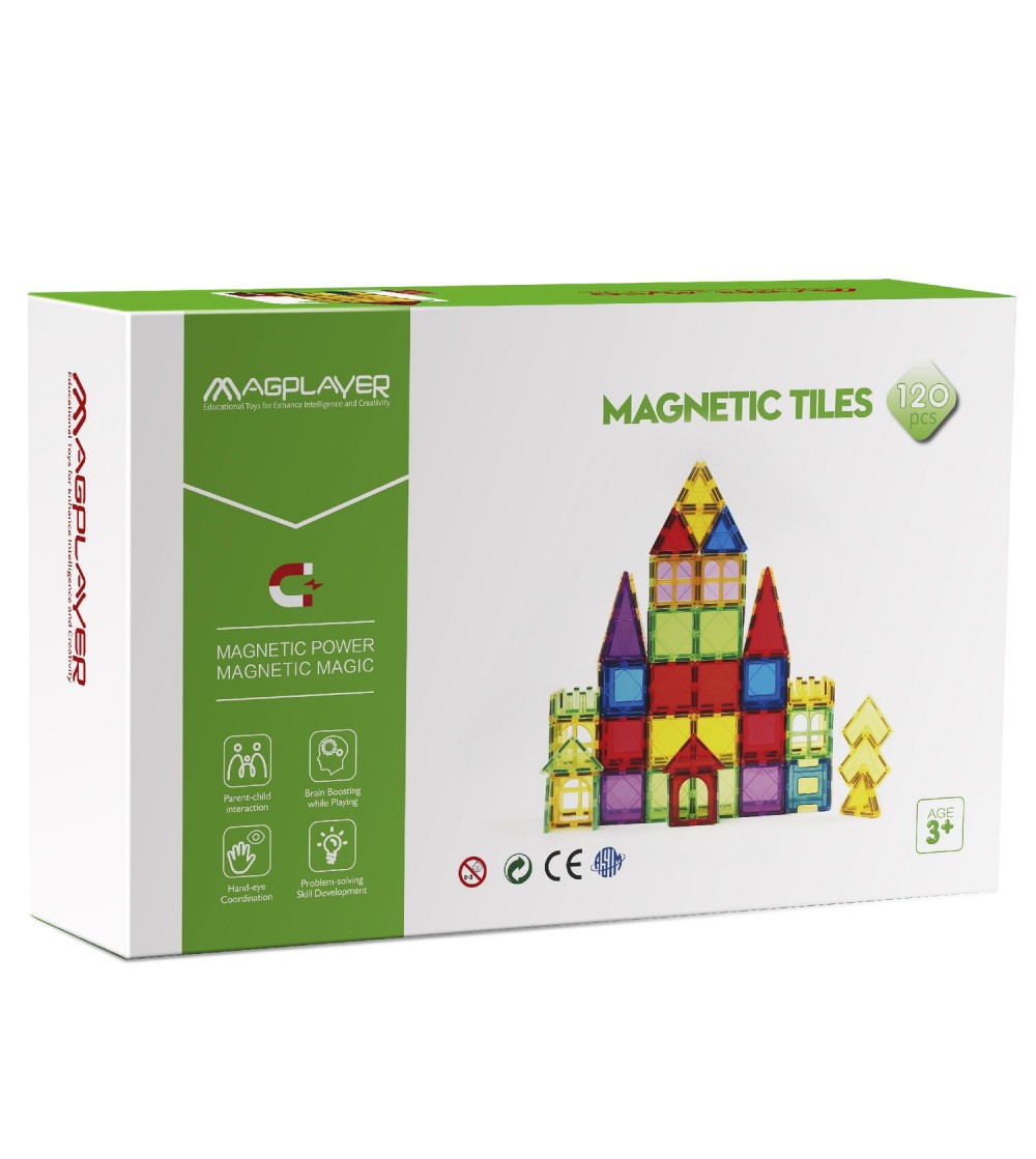 Set de constructie magnetic 3D - 120 piese - Jocuri construcție