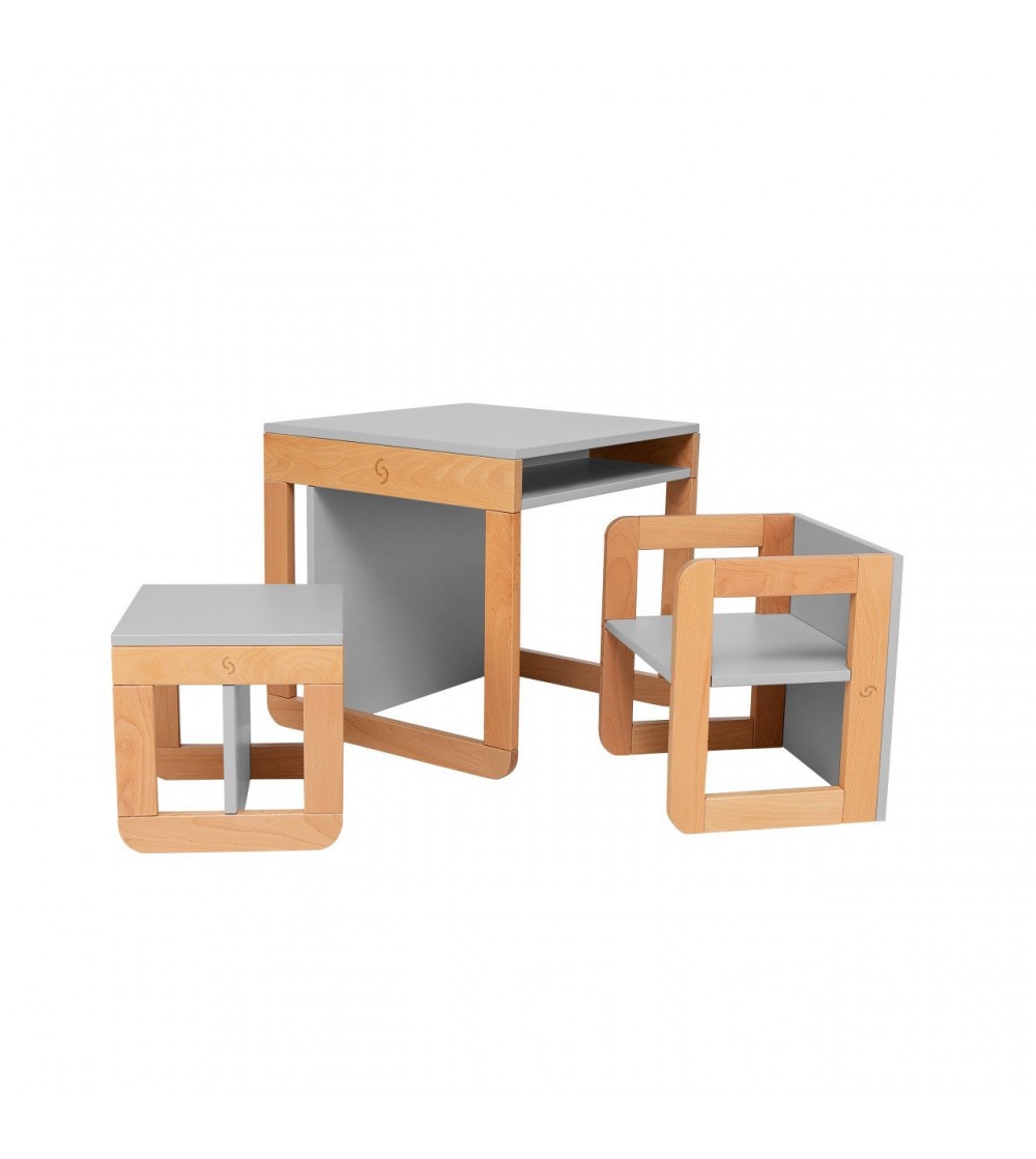Set mobilier 8in1 Skiddou Mob, Evening shadow, Gri - Mobilier camera copii