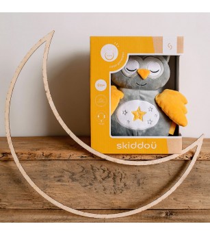 Jucarie bufnita de plus pentru copii Skiddou Marit, cu sunete albe, 25x11 cm - Jucării bebeluși
