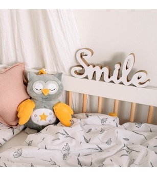 Jucarie bufnita de plus pentru copii Skiddou Marit, cu sunete albe, 25x11 cm - Jucării bebeluși