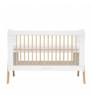 Patut transformabil copii Skiddou Krubb din lemn de fag/MDF, 60x120 cm, Puff Catcher, Alb - Mobilier camera copii