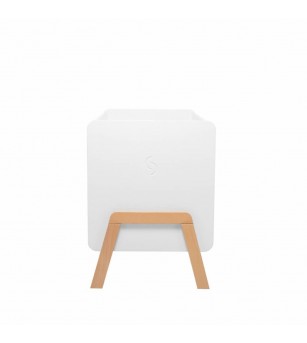 Patut transformabil copii Skiddou Krubb din lemn de fag/MDF, 60x120 cm, Puff Catcher, Alb - Mobilier camera copii