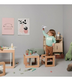 Set mobilier 8in1 Skiddou Mob, Evening shadow, Gri - Mobilier camera copii