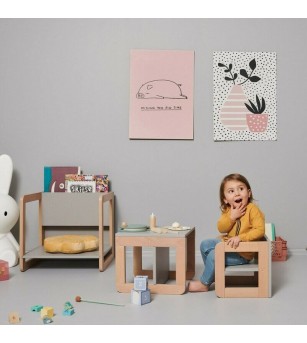 Set mobilier 8in1 Skiddou Mob, Evening shadow, Gri - Mobilier camera copii