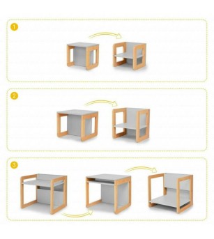Set mobilier 8in1 Skiddou Mob, Evening shadow, Gri - Mobilier camera copii