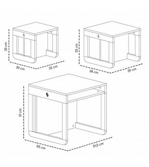 Set mobilier 8in1 Skiddou Mob, Evening shadow, Gri - Mobilier camera copii