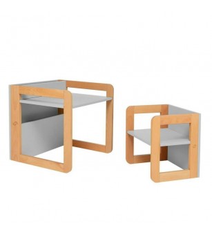 Set mobilier 8in1 Skiddou Mob, Evening shadow, Gri - Mobilier camera copii
