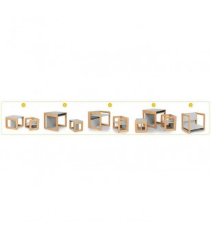 Set mobilier 8in1 Skiddou Mob, Evening shadow, Gri - Mobilier camera copii
