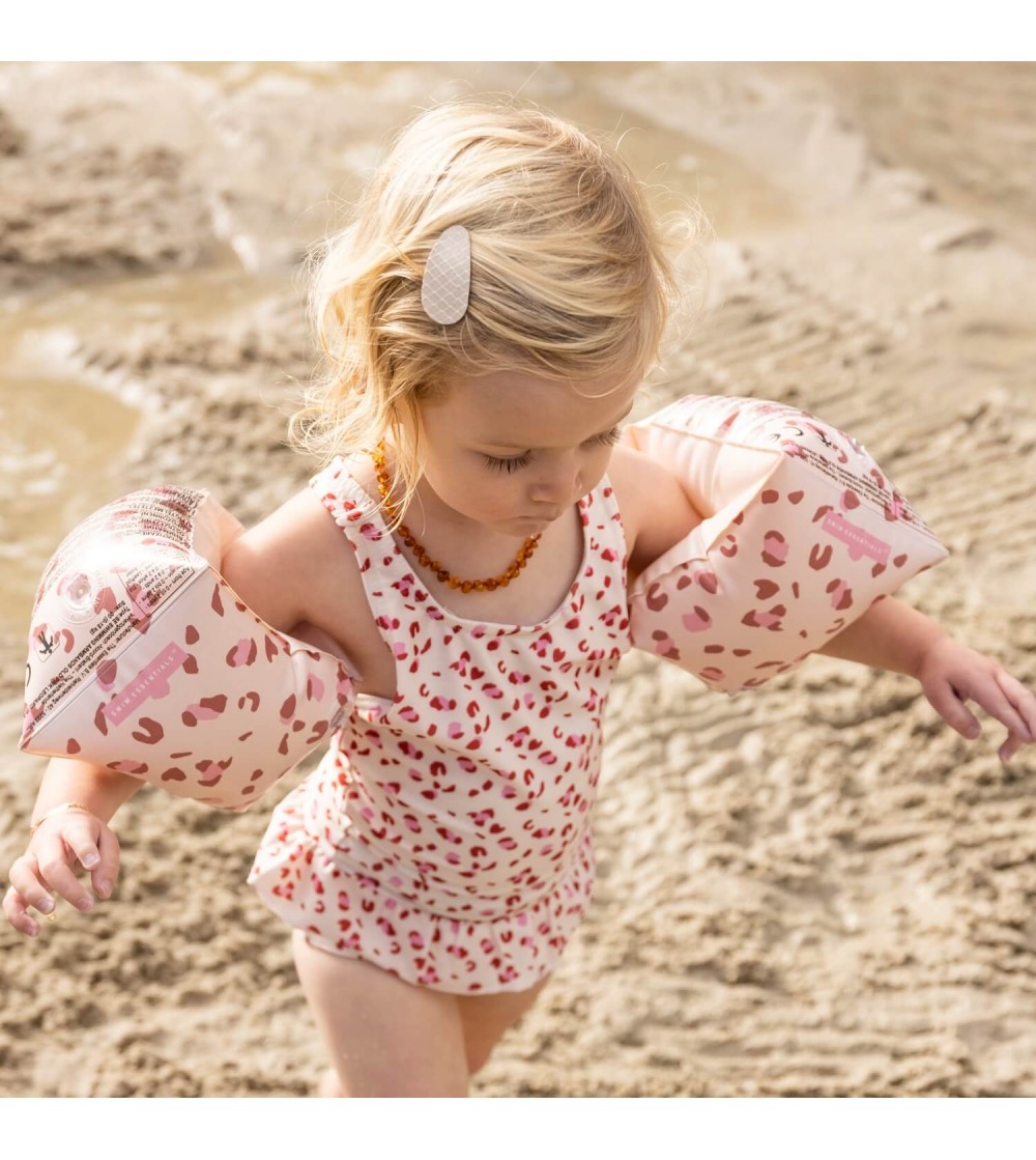 Aripioare inot Pink Leopard, Swim Essentials, 0-2 ani - Aripioare înot copii