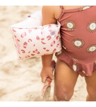 Aripioare inot Pink Leopard, Swim Essentials, 0-2 ani - Aripioare înot copii