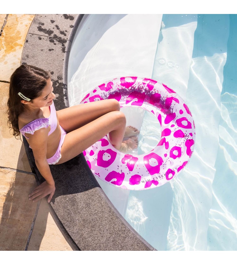Colac de inot pentru copii Swim Essentials, Neon Leopard 90 cm - Colac copii Colac de inot pentru copii Swim Essentials, Neon Leopard 90 cm - Colac copii