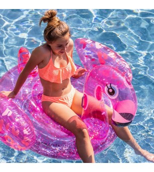 Saltea gonflabilă de apă Swim Essentials, Neon Leopard Flamingo 150 cm - Saltea gonflabilă