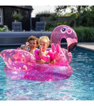 Saltea gonflabilă de apă Swim Essentials, Neon Leopard Flamingo 150 cm - Saltea gonflabilă