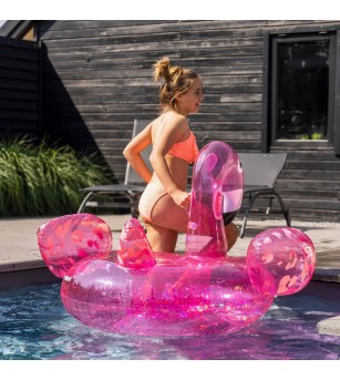 Saltea gonflabilă de apă Swim Essentials, Neon Leopard Flamingo 150 cm - Saltea gonflabilă