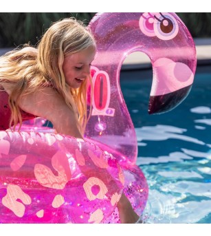 Saltea gonflabilă de apă Swim Essentials, Neon Leopard Flamingo 150 cm - Saltea gonflabilă