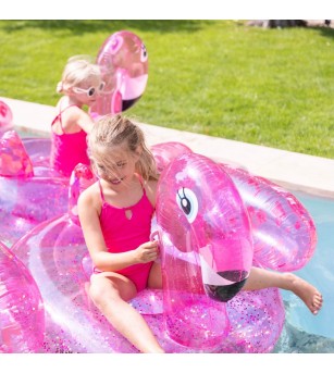 Saltea gonflabilă de apă Swim Essentials, Neon Leopard Flamingo 150 cm - Saltea gonflabilă