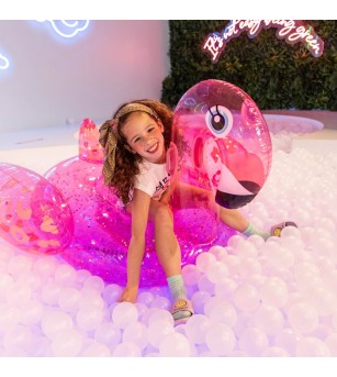 Saltea gonflabilă de apă Swim Essentials, Neon Leopard Flamingo 150 cm - Saltea gonflabilă