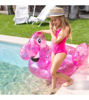 Saltea gonflabilă de apă Swim Essentials, Neon Leopard Flamingo 150 cm - Saltea gonflabilă