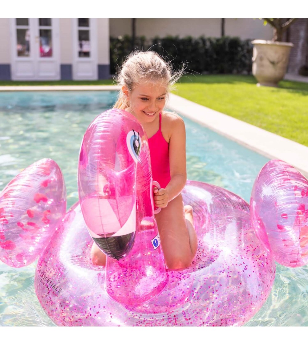 Saltea gonflabilă de apă Swim Essentials, Neon Leopard Flamingo 150 cm - Saltea gonflabilă