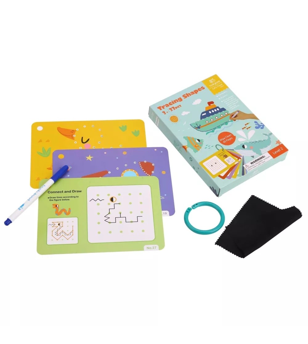 Set 30 de cartonase reutilizabile, forme - Jocuri de observație și atenție