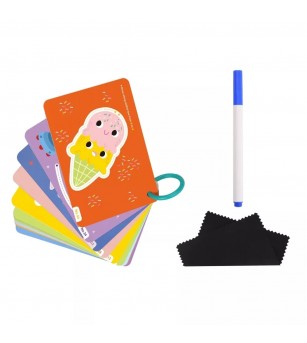 Set 30 de cartonase reutilizabile, forme - Jocuri de observație și atenție
