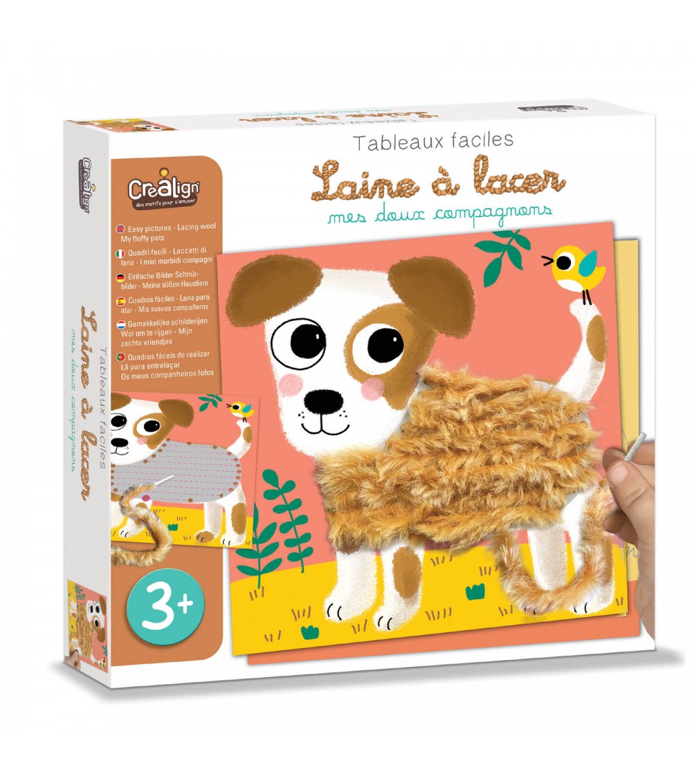 Joc cu siret, animale domestice - Jucării de lemn si Montessori