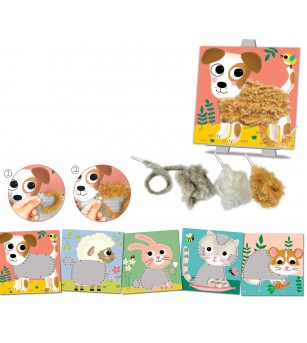 Joc cu siret, animale domestice - Jucării de lemn si Montessori