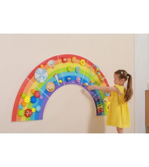 Jucarie de perete cu activitati, Curcubeu, Viga - Jucării de lemn si Montessori