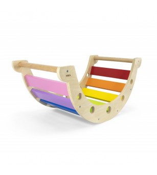Balansoar din lemn Curcubeu, Viga - Jucării de lemn si Montessori