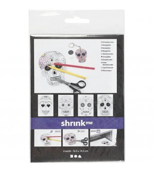 Set creativ folii termocontractabile (Shrink plastic) - cranii - Shrink plastic - folii termocontractibile
