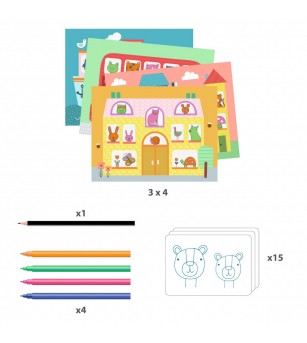 Joc creativ de desenat dupa contur Djeco - Seturi de pictura și desenat