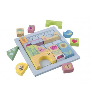 Cuburi de construit Gradina de primavara, Orange Tree Toys - Jucării de lemn si Montessori