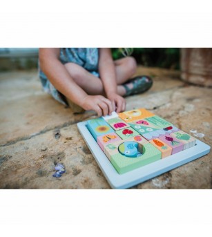 Cuburi de construit Gradina de primavara, Orange Tree Toys - Jucării de lemn si Montessori