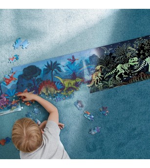 Puzzle pentru copii cu dinozauri fotoluminescent (200 piese, 1.5m) - Puzzle-uri