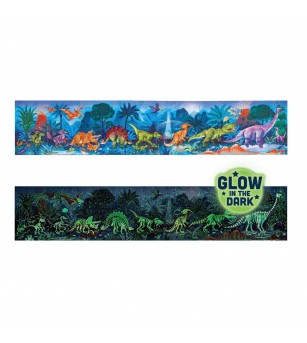 Puzzle pentru copii cu dinozauri fotoluminescent (200 piese, 1.5m) - Puzzle-uri