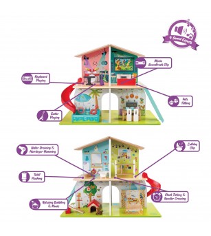 Jucarie - Casuta de papusi cu mobila (8 camere si 9 efecte muzicale) - Căsuțe de păpuși și accesorii