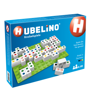 Joc 2 in 1 Potriveste 4 &amp Domino curcubeu Hubelino (71 piese) - Jocuri logică